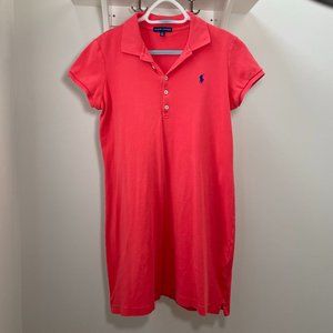 Ralph Lauren Polo Collared Dress, with Blue Embroidered Logo, Womens Size Medium